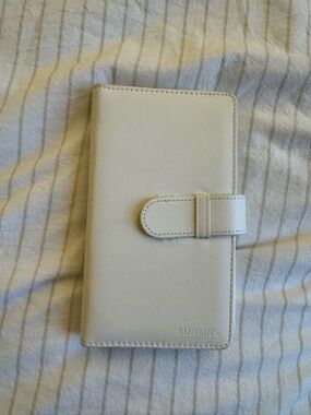 White SUNMINS Faux Leather Polaroid Photo Book with Snap Closure